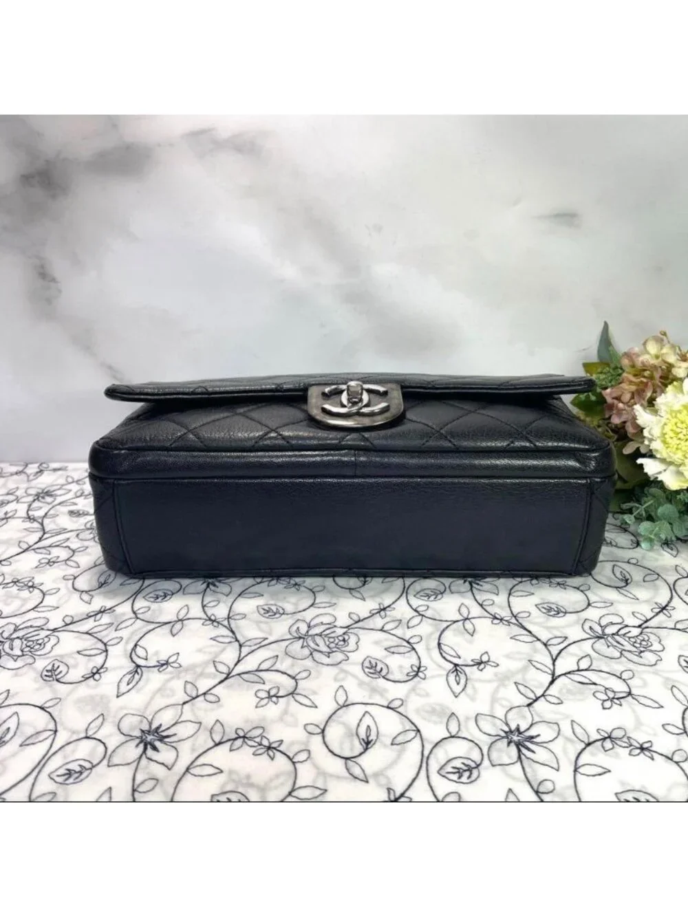 Chanel Metal CC Logo Quilted Chain Shoulder Bag
